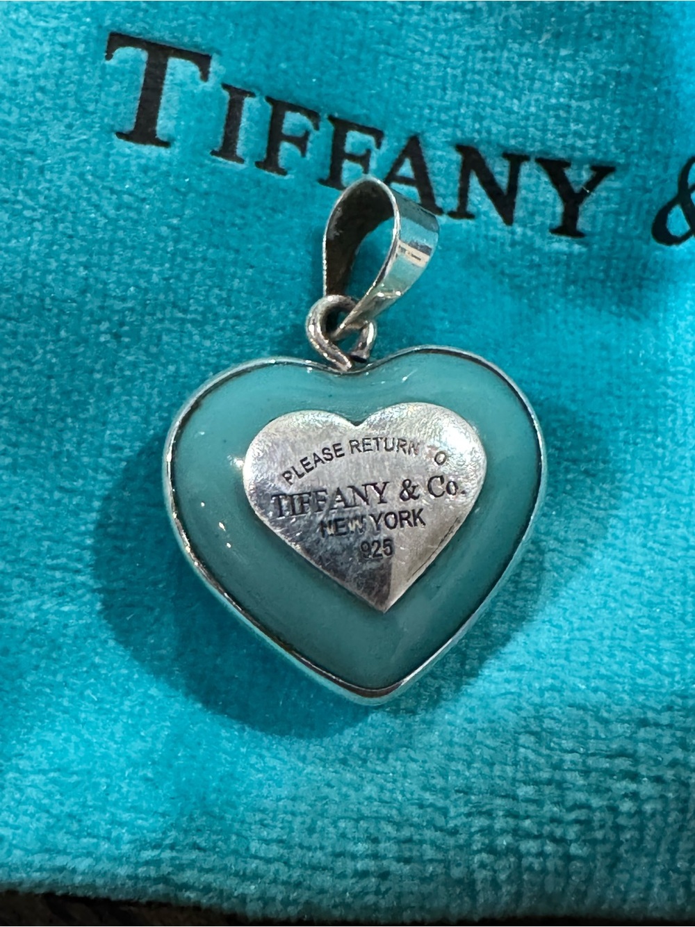 Tiffany & Co. Heart Pendant Necklace in Signature Blue-Green